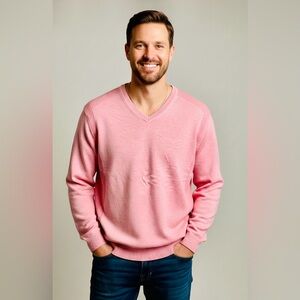 NWOT Roundtree & Yorke Ribbed V Neck Sweater
Cotton Salmon Pink Large